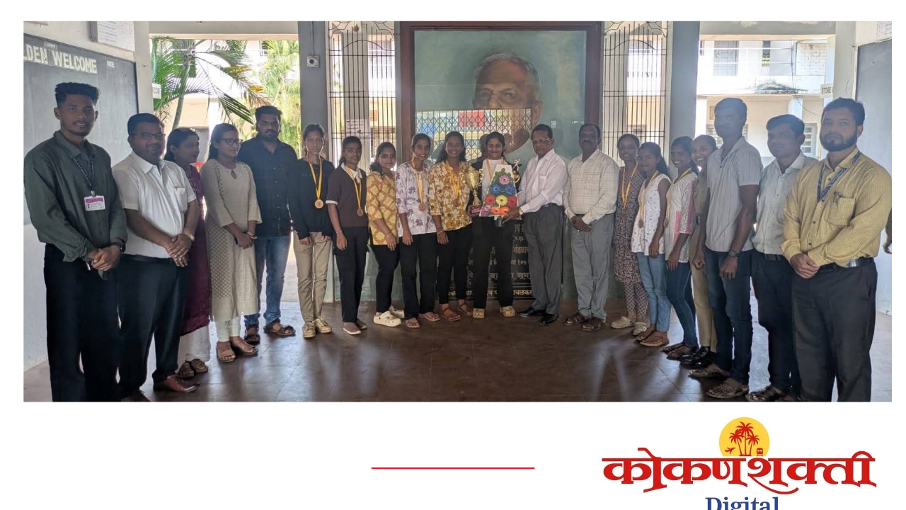 आंतर विभागीय महिला क्रिकेट स्पर्धेत कोकण झोनचा ऐतिहासिक कांस्यपदक विजय; स. का. पाटील महाविद्यालयातील विद्यार्थिनींचा साईनाथ चव्हाण यांच्या हस्ते   गौरव