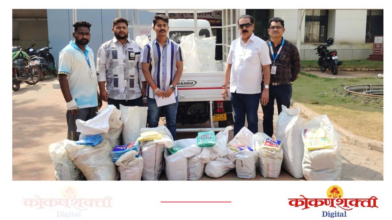 मालवण मच्छिमार्केट परिसरात सिंगल युज प्लास्टिकवर मोठी कारवाई; ५०० किलो प्लास्टिकसह रिक्षा टेम्पो जप्त