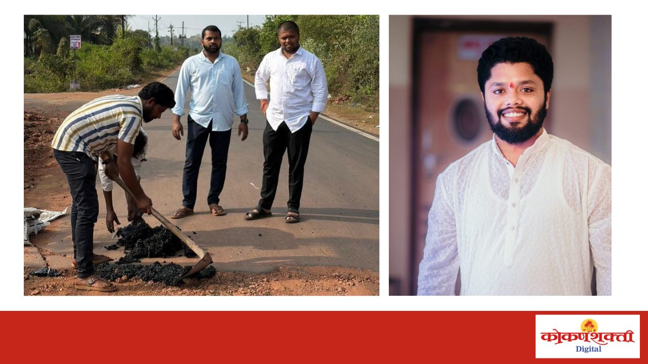 नगरसेवक ललित चव्हाण यांच्या पाठपुराव्यातून सागरी महामार्गावरील ‘तो’ चर बुजविण्यात आला