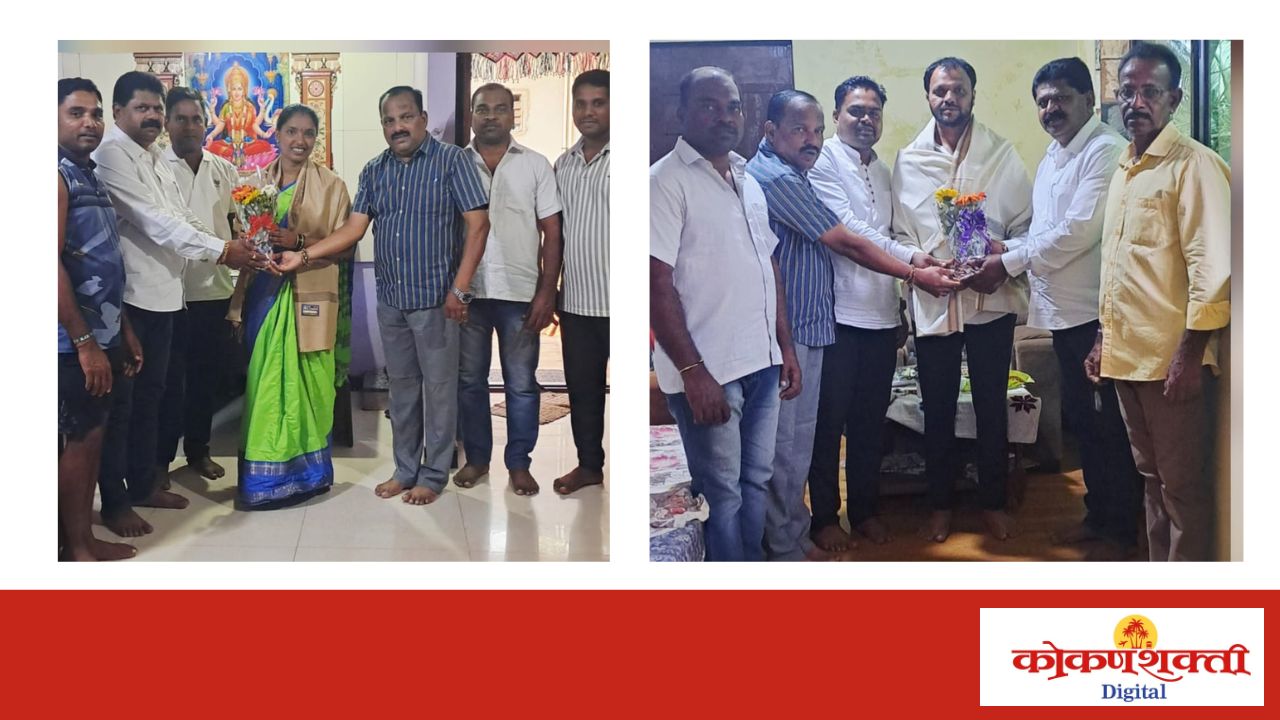 रेडी जि.प चे प्रीतेश राऊळ व रेडी प.स.च्या प्रियांका घाटवळ यांचा भाजप पदाधिकाऱ्यांकडून सत्कार