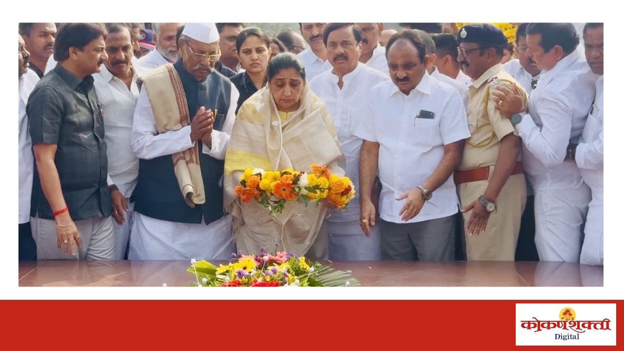 उपमुख्यमंत्री सुनेत्रा अजित पवार यांचे प्रितीसंगमावर दिवंगत यशवंतराव चव्हाण यांना अभिवादन