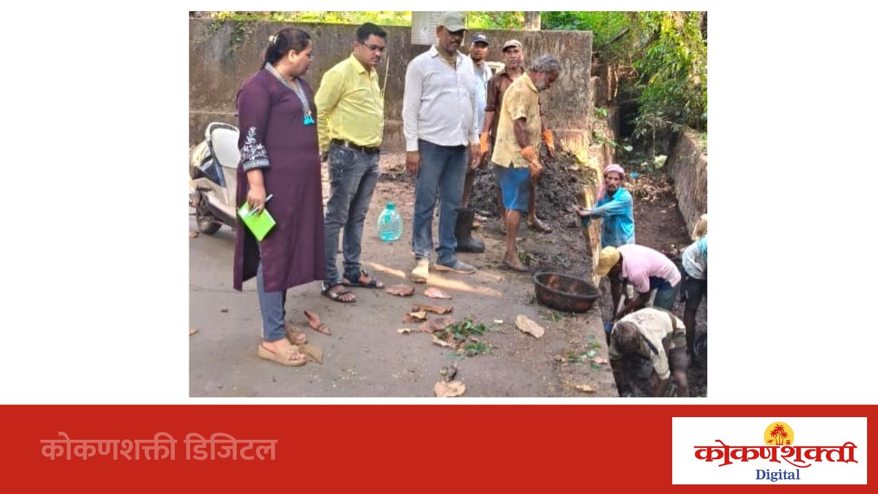 मालवण शहरात गटार व व्हाळी साफसफाईचे काम सुरु,  आरोग्य सभापतींचे कामावर लक्ष