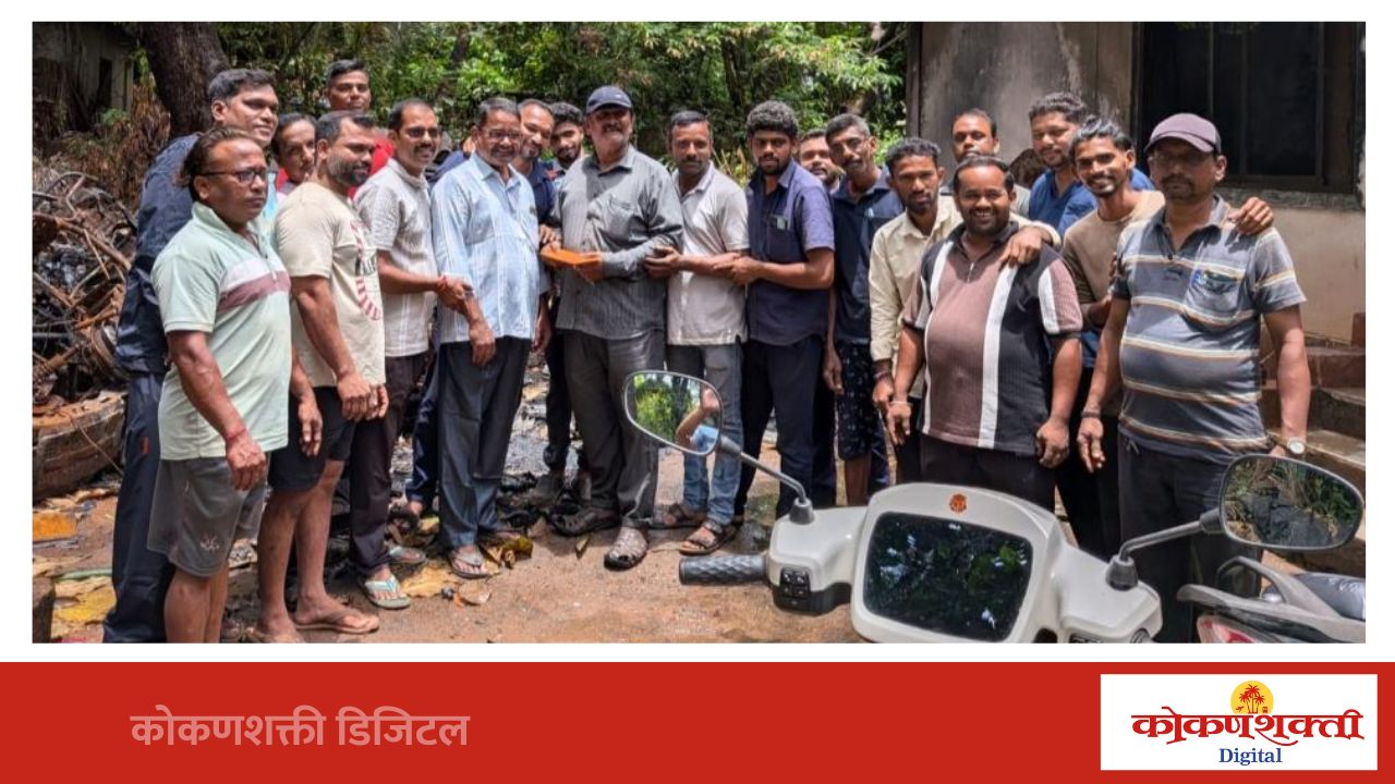 नुकसानग्रस्त गॅरेज मालक भाई कांदळगावकर यांना मदतीचा हात