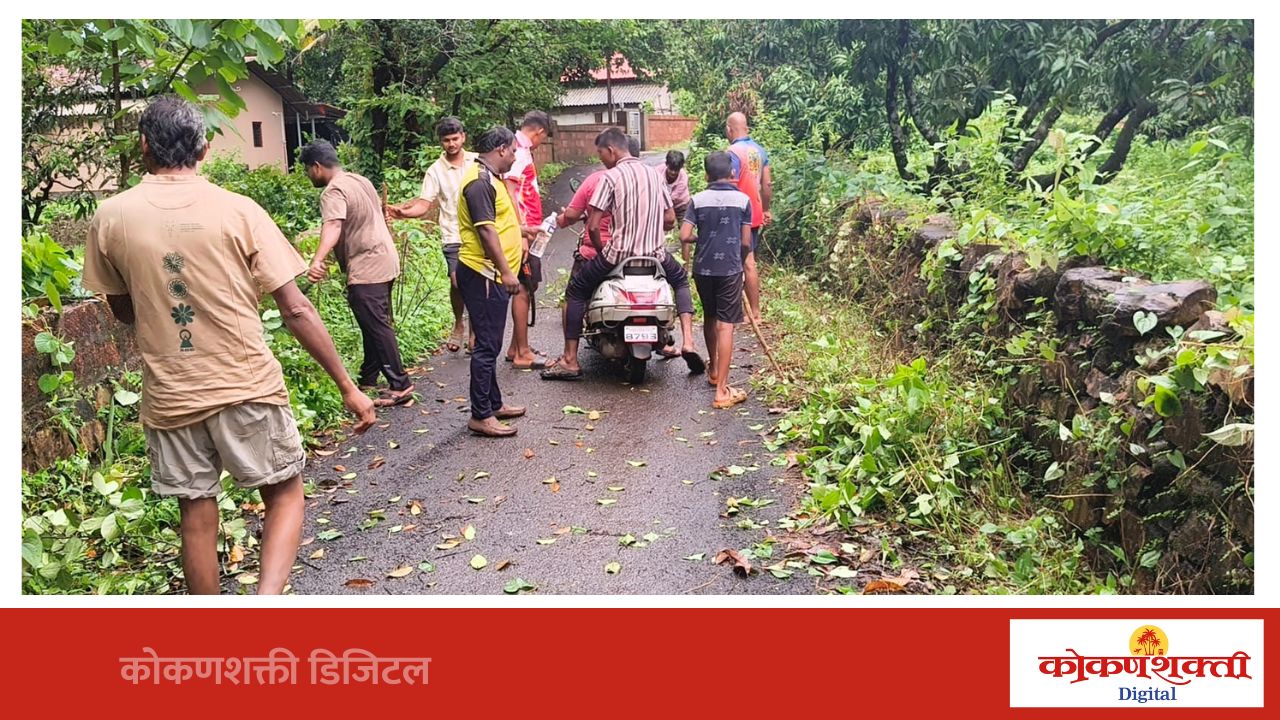 पुजारेवाडी युवकांकडून श्रमदानातून अंतर्गत रस्त्याची सफाई