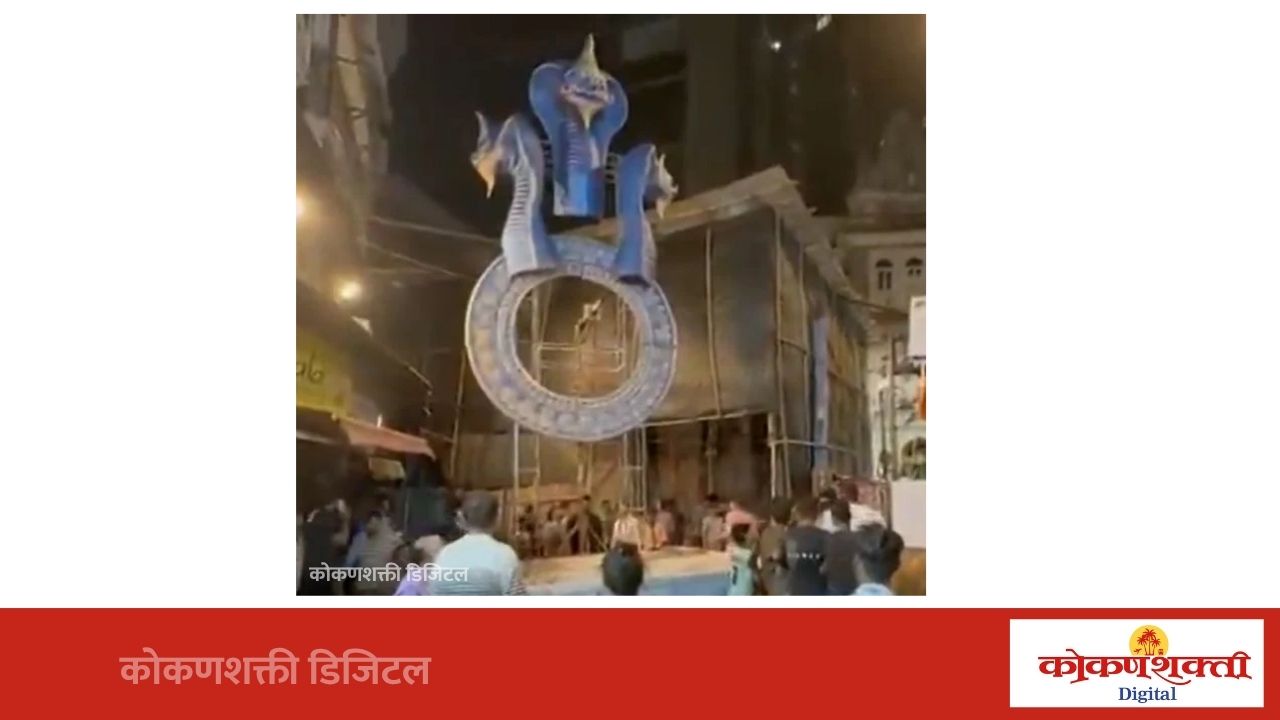 भुलेश्वरच्या राजाचा आगमन सोहळा ठरला काळाचा घाला; २२ फूट मूर्ती कोसळून दोघांचा मृत्यू